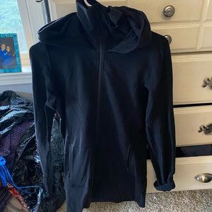 Black hooded lululemon jacket